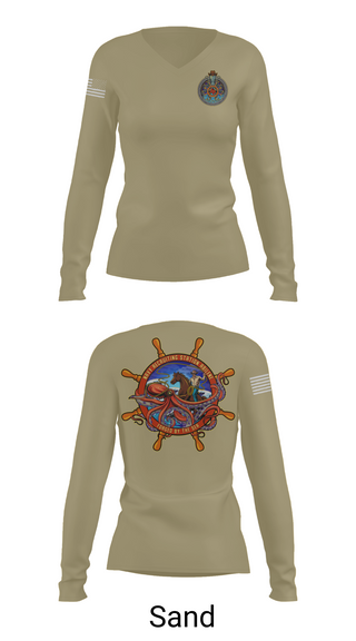 Womens Long Sleeve Vneck Shirt, Navy Recruiting, , Teamtime, Team time, sublimation, custom sports apparel, team uniforms, spirit wear, spiritwear, sports uniforms, custom shirts, team store, custom team store, fundraiser sports, apparel fundraiser