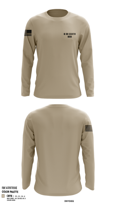 G Co 334th BSB 87958583 Long Sleeve Performance Shirt - 119