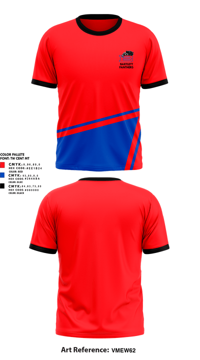 Bartlett Panthers 38040083 Short Sleeve Performance Shirt - 1