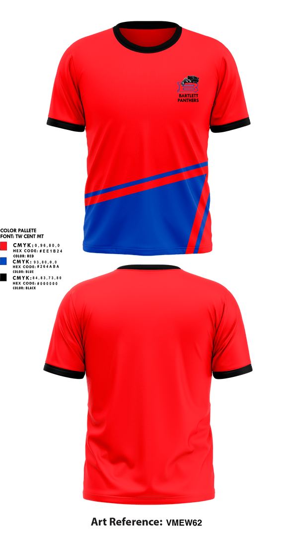 Bartlett Panthers 38040083 Short Sleeve Performance Shirt - 1