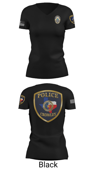 Womens Short Sleeve Vneck Shirt, Crowley Police Department, , Teamtime, Team time, sublimation, custom sports apparel, team uniforms, spirit wear, spiritwear, sports uniforms, custom shirts, team store, custom team store, fundraiser sports, apparel fundraiser