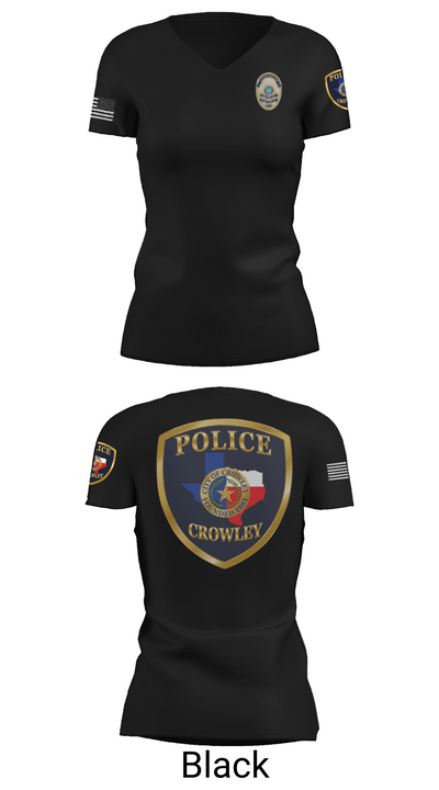 Crowley Police Department 8097883 Women's Short Sleeve V-neck Shirt - 27