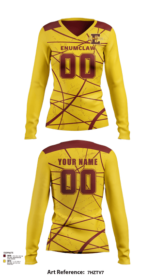 Womens Long Sleeve Vneck Shirt, Enumclaw High School Volleyball, Women's Volleyball, Teamtime, Team time, sublimation, custom sports apparel, team uniforms, spirit wear, spiritwear, sports uniforms, custom shirts, team store, custom team store, fundraiser sports, apparel fundraiser