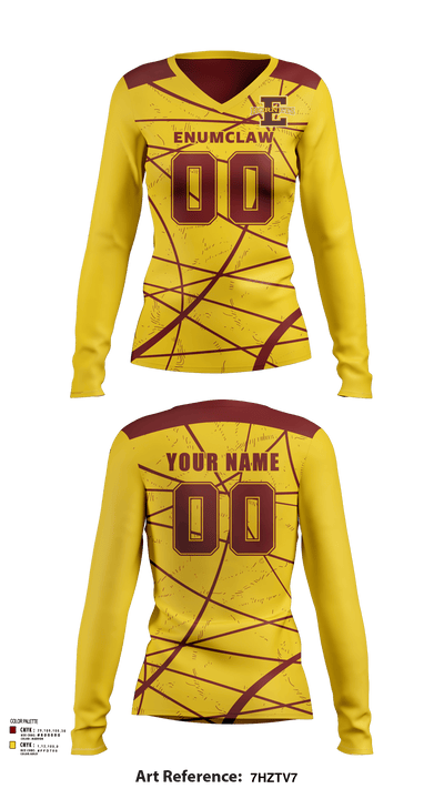 Enumclaw High School Volleyball 88836191 Women's Long Sleeve V-neck Shirt - 125