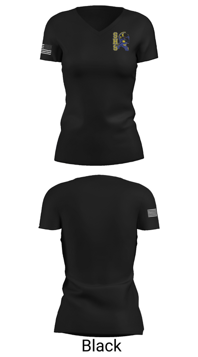 Stafford High School Basketball 81575563 Women's Short Sleeve V-neck Shirt - 38
