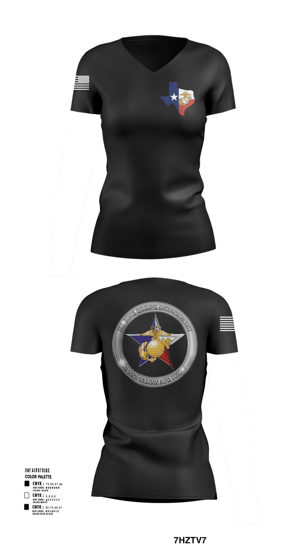 Womens Short Sleeve Vneck Shirt, Goodfellow AFB MCD, Marines, Teamtime, Team time, sublimation, custom sports apparel, team uniforms, spirit wear, spiritwear, sports uniforms, custom shirts, team store, custom team store, fundraiser sports, apparel fundraiser