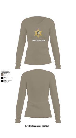 Womens Long Sleeve Vneck Shirt, DCSO 2nd Squad, Police, Teamtime, Team time, sublimation, custom sports apparel, team uniforms, spirit wear, spiritwear, sports uniforms, custom shirts, team store, custom team store, fundraiser sports, apparel fundraiser