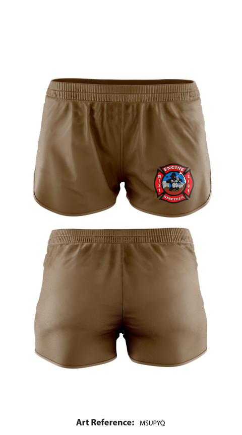 Womens Shorts, Station 19, Fire Department, Teamtime, Team time, sublimation, custom sports apparel, team uniforms, spirit wear, spiritwear, sports uniforms, custom shirts, team store, custom team store, fundraiser sports, apparel fundraiser