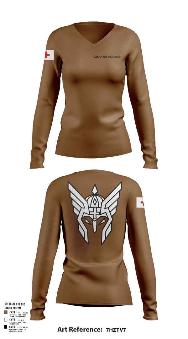 Womens Long Sleeve Vneck Shirt, Evac PLT, RSS, 2CR, , Teamtime, Team time, sublimation, custom sports apparel, team uniforms, spirit wear, spiritwear, sports uniforms, custom shirts, team store, custom team store, fundraiser sports, apparel fundraiser