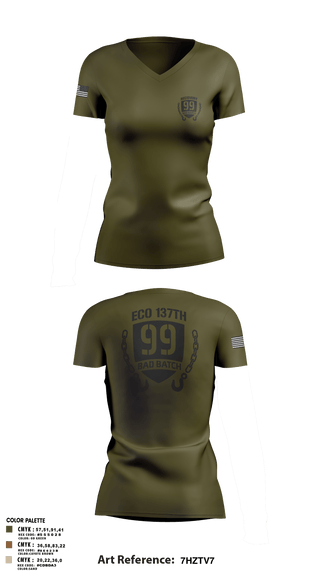 Womens Short Sleeve Vneck Shirt, 137th Echo Company1-137th AV E co, National Guard, Teamtime, Team time, sublimation, custom sports apparel, team uniforms, spirit wear, spiritwear, sports uniforms, custom shirts, team store, custom team store, fundraiser sports, apparel fundraiser