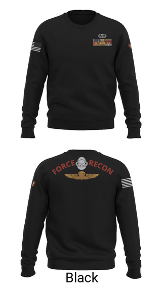 Crew Neck Sweatshirt, B Co. 3rd Recon BnForce Reconnaissance, Marines, Teamtime, Team time, sublimation, custom sports apparel, team uniforms, spirit wear, spiritwear, sports uniforms, custom shirts, team store, custom team store, fundraiser sports, apparel fundraiser