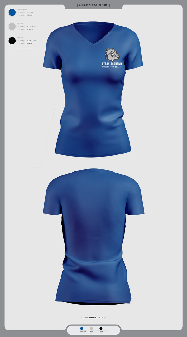 Womens Short Sleeve Vneck Shirt, Steam Academy at McCluer South Berkeley, Spirit Store, Teamtime, Team time, sublimation, custom sports apparel, team uniforms, spirit wear, spiritwear, sports uniforms, custom shirts, team store, custom team store, fundraiser sports, apparel fundraiser