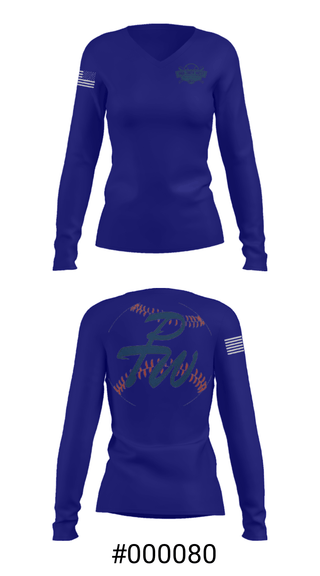 Women's Long Sleeve Vneck Shirt, Par-Troy West Little League Baseball, Baseball, Teamtime, Team time, sublimation, custom sports apparel, team uniforms, spirit wear, spiritwear, sports uniforms, custom shirts, team store, custom team store, fundraiser sports, apparel fundraiser