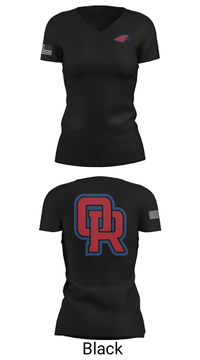 Oak Ridge High School Tennis 19732453 Women's Short Sleeve V-neck Shirt - 14