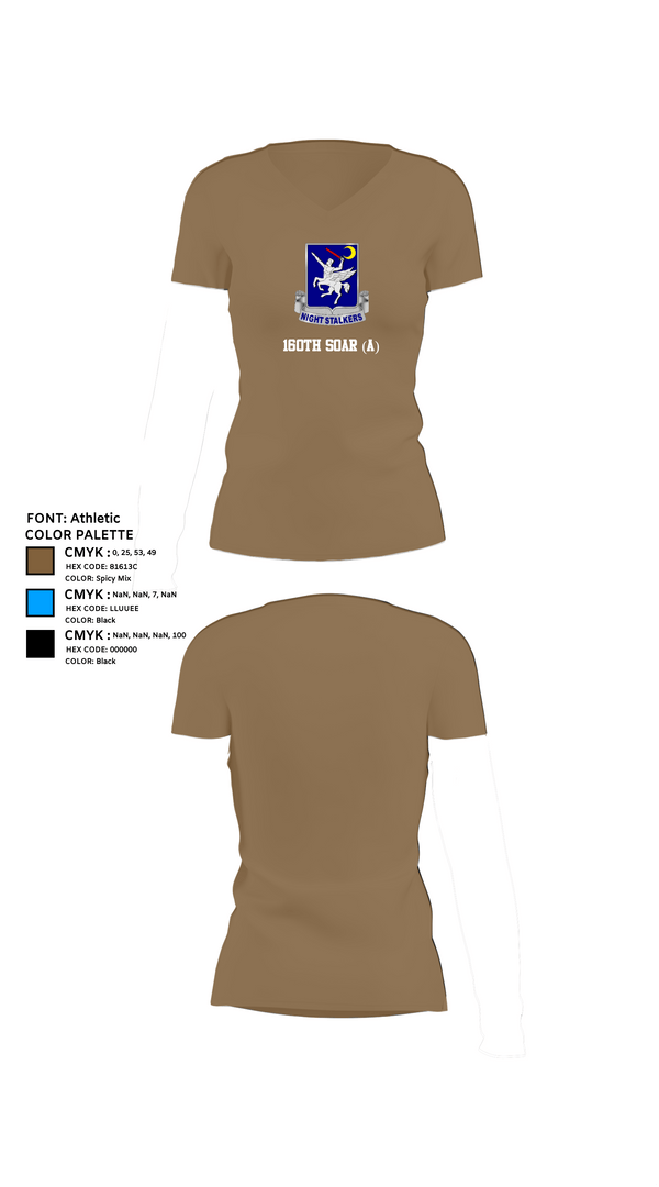 Womens Short Sleeve Vneck Shirt, 160th SOAR (A), , Teamtime, Team time, sublimation, custom sports apparel, team uniforms, spirit wear, spiritwear, sports uniforms, custom shirts, team store, custom team store, fundraiser sports, apparel fundraiser