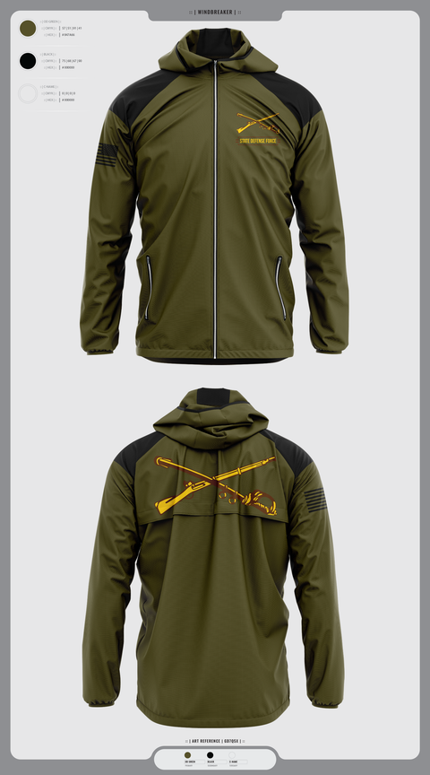 Windbreaker, State Defense Force, Army, Teamtime, Team time, sublimation, custom sports apparel, team uniforms, spirit wear, spiritwear, sports uniforms, custom shirts, team store, custom team store, fundraiser sports, apparel fundraiser