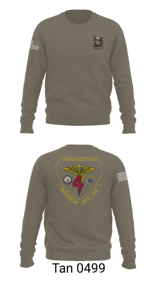 Crew Neck Sweatshirt, 4th Med Battalion, Marines, Teamtime, Team time, sublimation, custom sports apparel, team uniforms, spirit wear, spiritwear, sports uniforms, custom shirts, team store, custom team store, fundraiser sports, apparel fundraiser