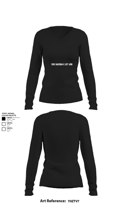 Womens Long Sleeve Vneck Shirt, USS Saginaw LST 1188, , Teamtime, Team time, sublimation, custom sports apparel, team uniforms, spirit wear, spiritwear, sports uniforms, custom shirts, team store, custom team store, fundraiser sports, apparel fundraiser