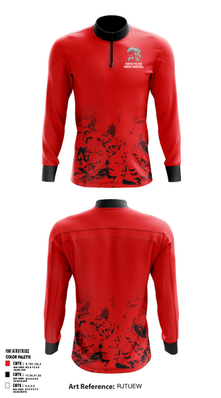 Quarter Zip Jacket, Cuba Middle School Basketball, Women's Basketball, Teamtime, Team time, sublimation, custom sports apparel, team uniforms, spirit wear, spiritwear, sports uniforms, custom shirts, team store, custom team store, fundraiser sports, apparel fundraiser