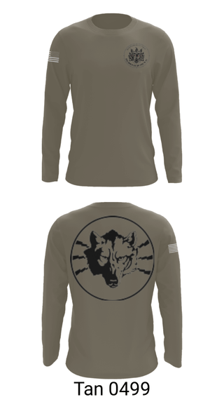 Long Sleeve Performance Shirt, Wolves, Bravo, 305th MI, Army, Teamtime, Team time, sublimation, custom sports apparel, team uniforms, spirit wear, spiritwear, sports uniforms, custom shirts, team store, custom team store, fundraiser sports, apparel fundraiser