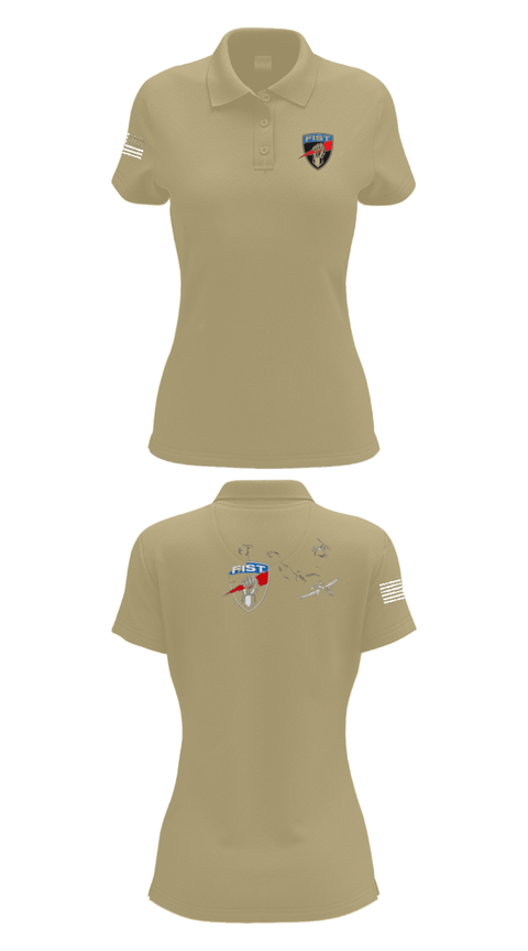 Womens Short Sleeve Performance Polo, 3-172 FiST, Army, Teamtime, Team time, sublimation, custom sports apparel, team uniforms, spirit wear, spiritwear, sports uniforms, custom shirts, team store, custom team store, fundraiser sports, apparel fundraiser