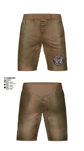 Fight Shorts, Warrior Life Martial Arts, Wrestling, Teamtime, Team time, sublimation, custom sports apparel, team uniforms, spirit wear, spiritwear, sports uniforms, custom shirts, team store, custom team store, fundraiser sports, apparel fundraiser