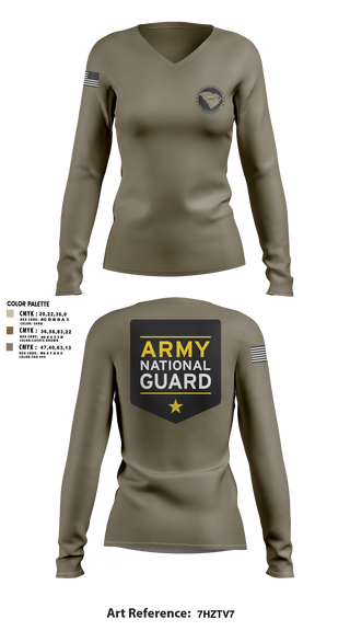 Womens Long Sleeve Vneck Shirt, , National Guard, Teamtime, Team time, sublimation, custom sports apparel, team uniforms, spirit wear, spiritwear, sports uniforms, custom shirts, team store, custom team store, fundraiser sports, apparel fundraiser