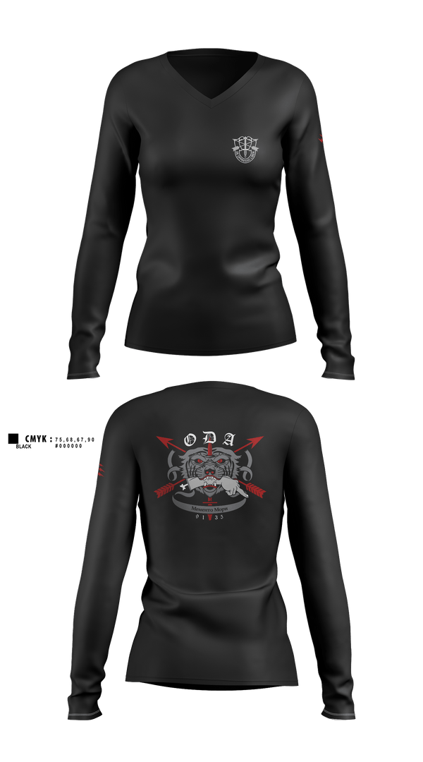 Womens Long Sleeve Vneck Shirt, 9135, National Guard, Teamtime, Team time, sublimation, custom sports apparel, team uniforms, spirit wear, spiritwear, sports uniforms, custom shirts, team store, custom team store, fundraiser sports, apparel fundraiser