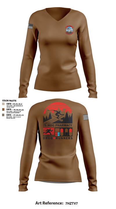 75 HCOS SGGD 45725034 Women's Long Sleeve V-neck Shirt -1 106