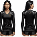 Lynnwood Cross Country 69323308 Women's Long Sleeve V-neck Shirt - 45