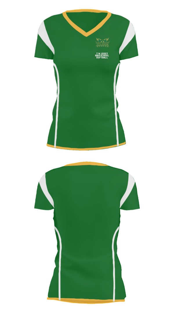 Women's Short Sleeve Vneck Shirt, T W Josey High School Softball, Softball, Teamtime, Team time, sublimation, custom sports apparel, team uniforms, spirit wear, spiritwear, sports uniforms, custom shirts, team store, custom team store, fundraiser sports, apparel fundraiser