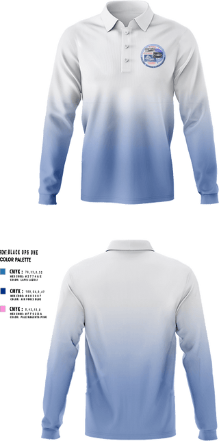 Long Sleeve Performance Polo, POLARS, Air Force, Teamtime, Team time, sublimation, custom sports apparel, team uniforms, spirit wear, spiritwear, sports uniforms, custom shirts, team store, custom team store, fundraiser sports, apparel fundraiser