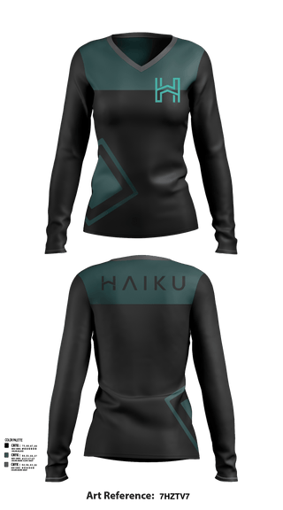 Womens Long Sleeve Vneck Shirt, Haiku, , Teamtime, Team time, sublimation, custom sports apparel, team uniforms, spirit wear, spiritwear, sports uniforms, custom shirts, team store, custom team store, fundraiser sports, apparel fundraiser