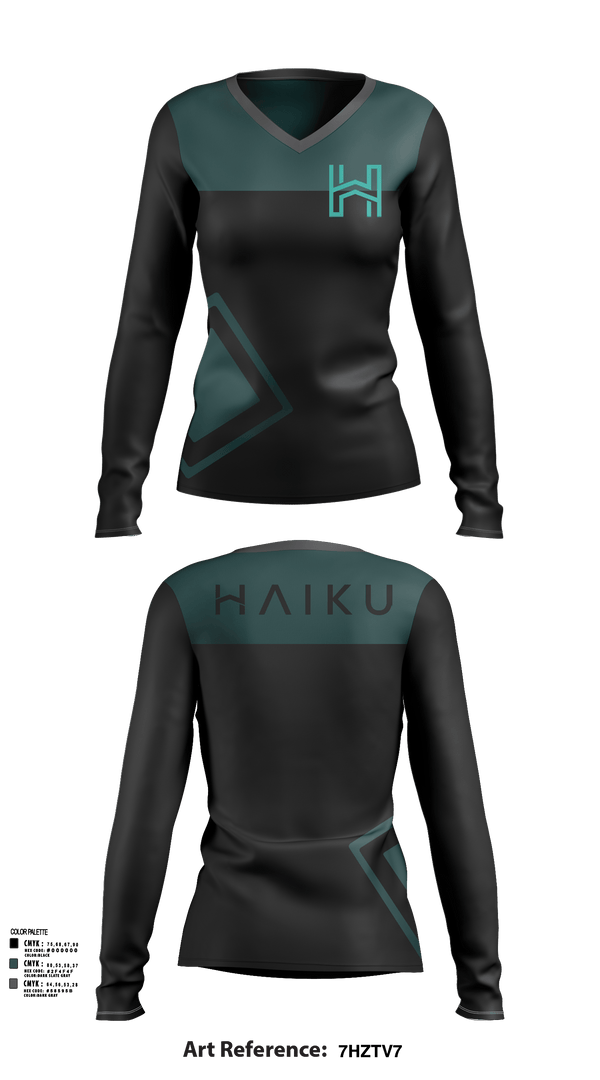 Womens Long Sleeve Vneck Shirt, Haiku, , Teamtime, Team time, sublimation, custom sports apparel, team uniforms, spirit wear, spiritwear, sports uniforms, custom shirts, team store, custom team store, fundraiser sports, apparel fundraiser