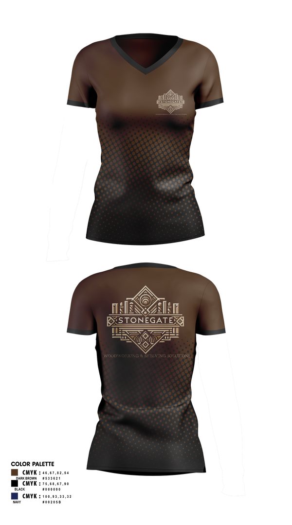 Womens Short Sleeve Vneck Shirt, STONEGATE, , Teamtime, Team time, sublimation, custom sports apparel, team uniforms, spirit wear, spiritwear, sports uniforms, custom shirts, team store, custom team store, fundraiser sports, apparel fundraiser