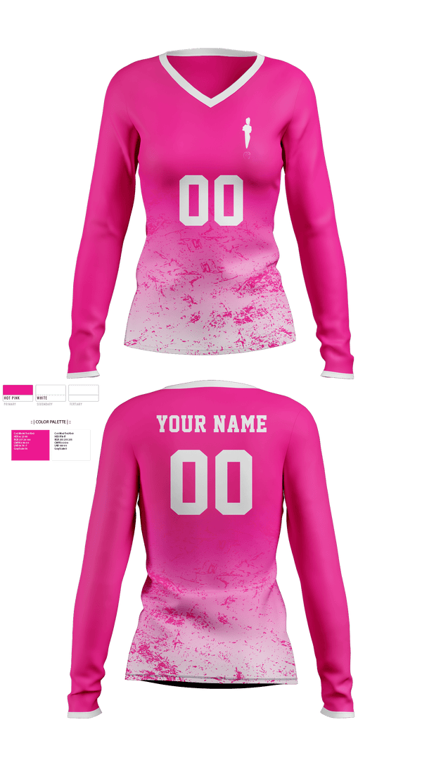 Women's Long Sleeve Vneck Shirt, Dig This! Volleyball Club, Women's Volleyball, Teamtime, Team time, sublimation, custom sports apparel, team uniforms, spirit wear, spiritwear, sports uniforms, custom shirts, team store, custom team store, fundraiser sports, apparel fundraiser