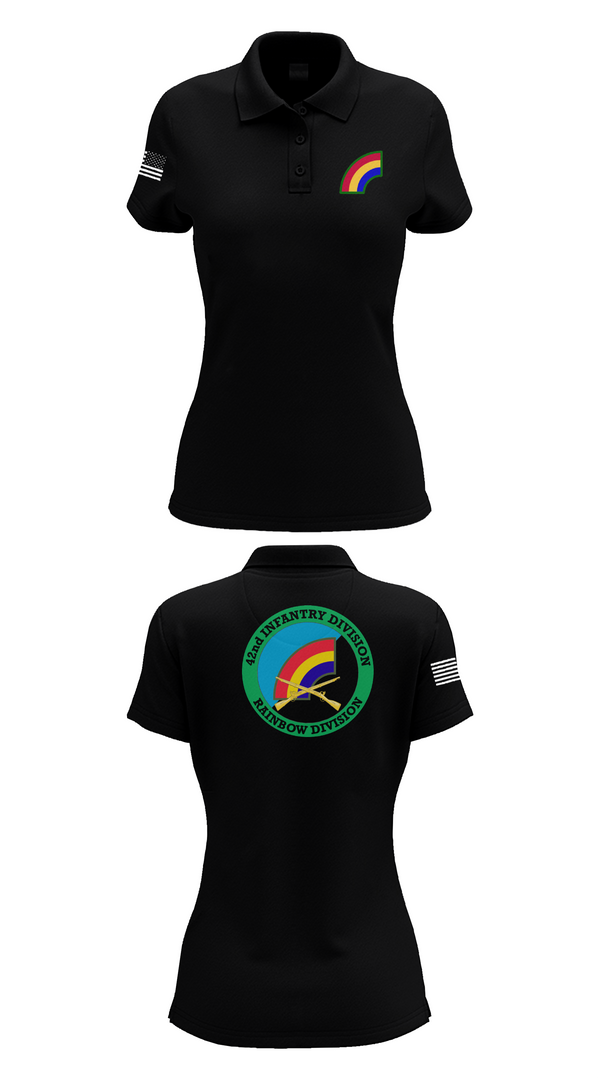 Womens Short Sleeve Performance Polo, 42nd ID, Army, Teamtime, Team time, sublimation, custom sports apparel, team uniforms, spirit wear, spiritwear, sports uniforms, custom shirts, team store, custom team store, fundraiser sports, apparel fundraiser