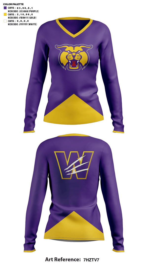 Womens Long Sleeve Vneck Shirt, Wilder High School Cheer, Cheer, Teamtime, Team time, sublimation, custom sports apparel, team uniforms, spirit wear, spiritwear, sports uniforms, custom shirts, team store, custom team store, fundraiser sports, apparel fundraiser