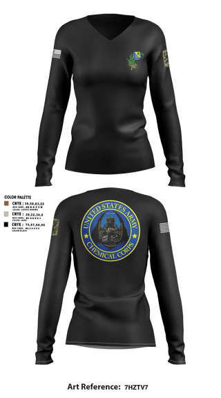 Womens Long Sleeve Vneck Shirt, 411TH411TH CBRN COMPANY, Army, Teamtime, Team time, sublimation, custom sports apparel, team uniforms, spirit wear, spiritwear, sports uniforms, custom shirts, team store, custom team store, fundraiser sports, apparel fundraiser
