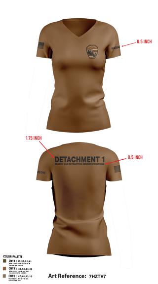 Womens Short Sleeve Vneck Shirt, Detachment 1, Air Force, Teamtime, Team time, sublimation, custom sports apparel, team uniforms, spirit wear, spiritwear, sports uniforms, custom shirts, team store, custom team store, fundraiser sports, apparel fundraiser