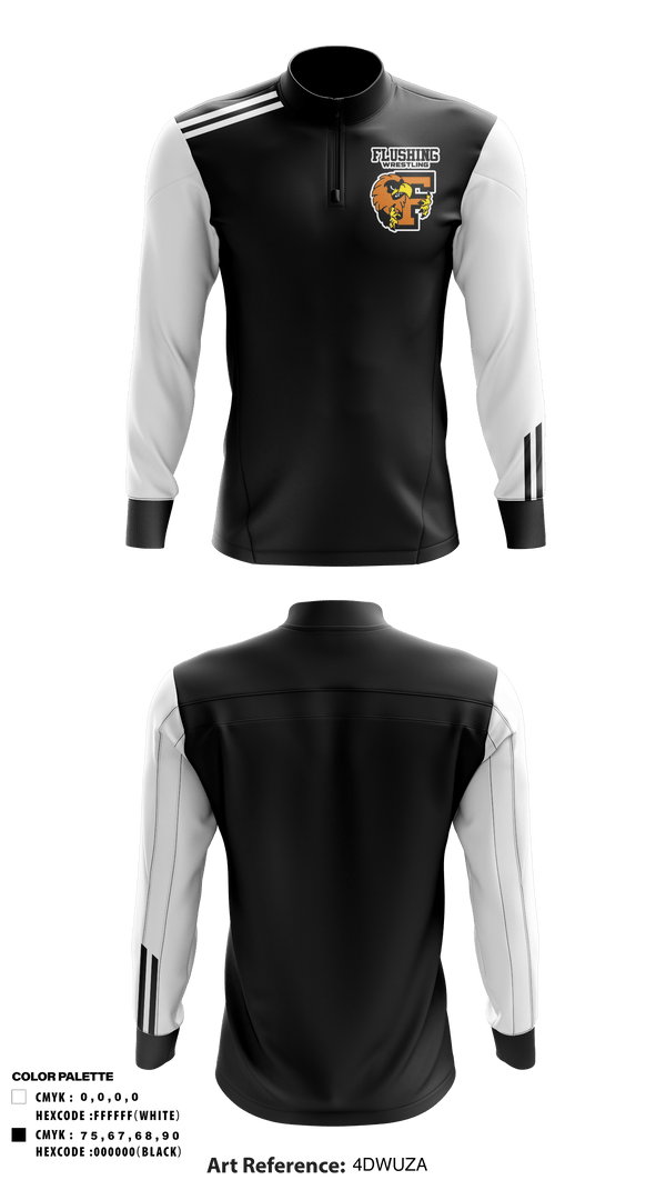 Quarter Zip Jacket, Flushing High School Wrestling, Wrestling, Teamtime, Team time, sublimation, custom sports apparel, team uniforms, spirit wear, spiritwear, sports uniforms, custom shirts, team store, custom team store, fundraiser sports, apparel fundraiser