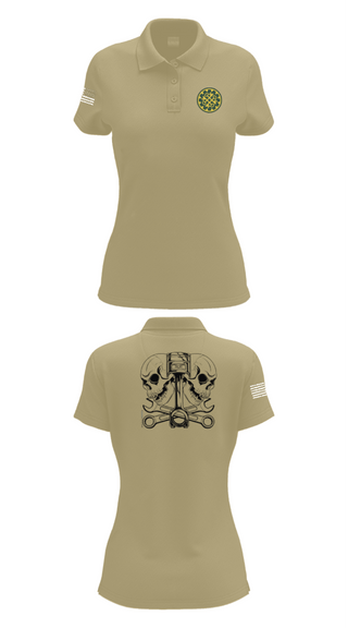 Womens Short Sleeve Performance Polo, 46th MP Co, Army, Teamtime, Team time, sublimation, custom sports apparel, team uniforms, spirit wear, spiritwear, sports uniforms, custom shirts, team store, custom team store, fundraiser sports, apparel fundraiser