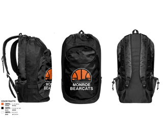 Gear Bag, Monroe High School Basketball, Women's Basketball, Teamtime, Team time, sublimation, custom sports apparel, team uniforms, spirit wear, spiritwear, sports uniforms, custom shirts, team store, custom team store, fundraiser sports, apparel fundraiser