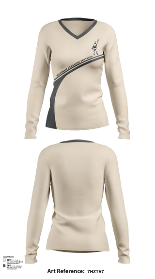 Womens Long Sleeve Vneck Shirt, Medina’s cleaning services, , Teamtime, Team time, sublimation, custom sports apparel, team uniforms, spirit wear, spiritwear, sports uniforms, custom shirts, team store, custom team store, fundraiser sports, apparel fundraiser