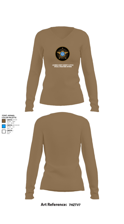 Lowndes County Sheriff’s Office Special Operations Division 52350448 Women's Long Sleeve V-neck Shirt - 2