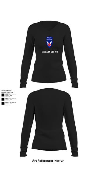 Womens Long Sleeve Vneck Shirt, 11th ABN DIV WO, , Teamtime, Team time, sublimation, custom sports apparel, team uniforms, spirit wear, spiritwear, sports uniforms, custom shirts, team store, custom team store, fundraiser sports, apparel fundraiser
