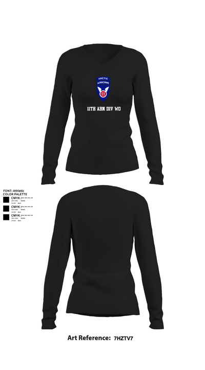 11th ABN DIV WO 32210325 Women's Long Sleeve V-neck Shirt - 22