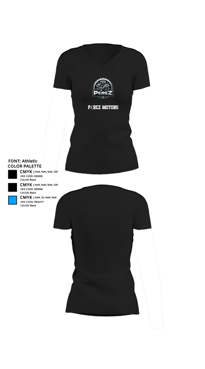 PÉREZ MOTORS 46833550 Women's Short Sleeve V-neck Shirt - 11