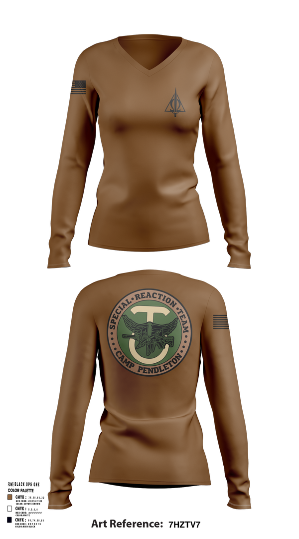 Womens Long Sleeve Vneck Shirt, SRT, Marines, Teamtime, Team time, sublimation, custom sports apparel, team uniforms, spirit wear, spiritwear, sports uniforms, custom shirts, team store, custom team store, fundraiser sports, apparel fundraiser
