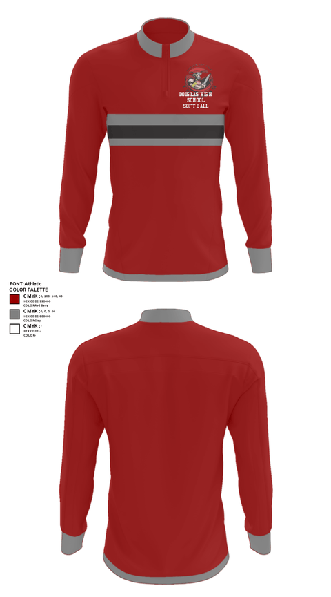 Quarter Zip Jacket, Douglas High School Softball, Softball, Teamtime, Team time, sublimation, custom sports apparel, team uniforms, spirit wear, spiritwear, sports uniforms, custom shirts, team store, custom team store, fundraiser sports, apparel fundraiser